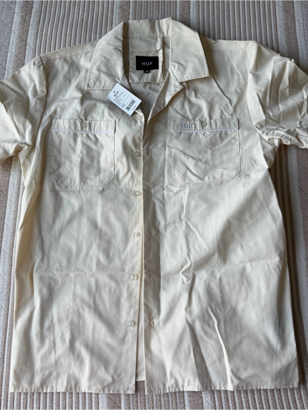 HUF Cream Short-Sleeve Button-Down Workshirt